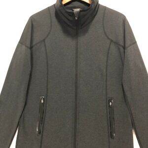Eddie Bauer Womens Full Zip Jacket Charcoal Gray Fleece Lined Size M‎